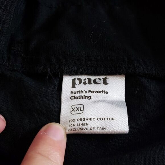 Pact Women's Wrap Skirt Linen-Blend XXL Black Midi Natural Organic Minimalist - Picture 10 of 12